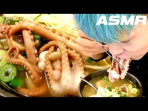ASMR LIVE OCTOPUS 🐙 + BEEF RIB STEW 🍖 MUKBANG & EATING SOUNDS (WASABI CHOKING SOUNDS)