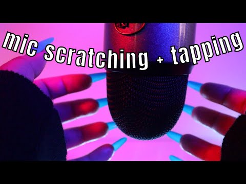 ASMR Mic Scratching and Mic Tapping with Long Nails - No Talking