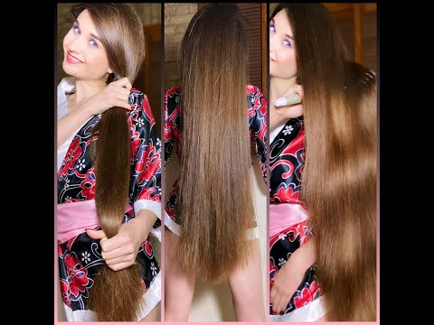 Russian-English ASMR,  Long Hair Care with mask, scalp massage