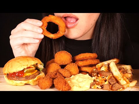 ASMR Fast Food FAIL ~ Burger, Fries, Onion Rings (No Talking)