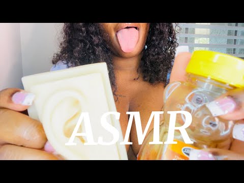 ASMR Wet Ear Eating and Licking With Honey! (SUPER TINGLY)