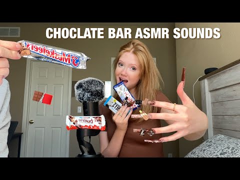 ASMR Chocolate Mouth Sounds + SUPER Long Nail Tapping