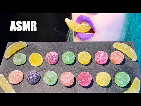 ASMR: CHEWY SUGARY FRUIT JELLIES | Fruit Gum & Jelly Candy 🍭 ~ Relaxing Eating [No Talking|V] 😻