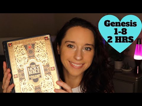 Christian ASMR✝️Bible Reading of Genesis 1-8 Whispered~Tracing~Page Turning) 2 HOURS