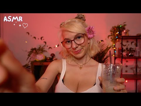 ASMR Roomate Takes Care of You {personal attention, massage, making you ready for a party..}