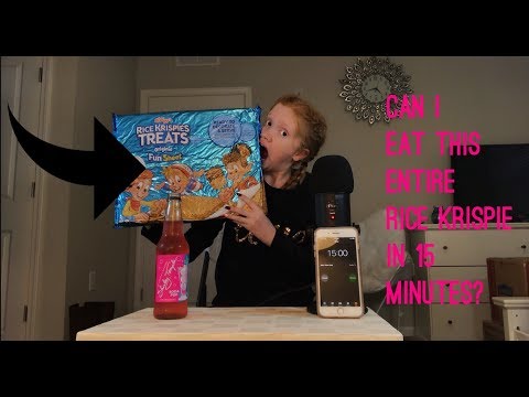 ASMR~ Can I Eat This Whole Entire Rice Krispy Treat In 15 Minutes?