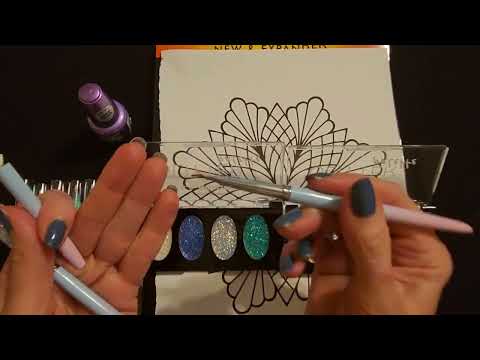 ASMR | Coloring Mandalas With Eyeshadow Sticks & Glitter (Whisper)