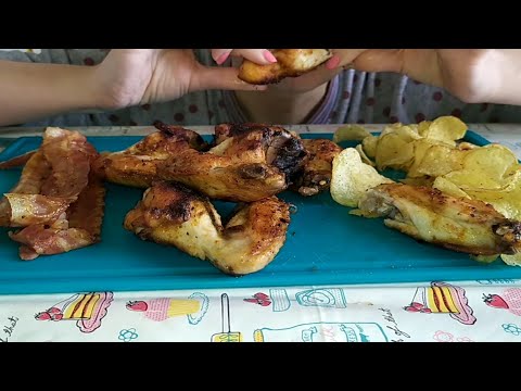 ASMR REAL EATING SOUND*POTATO FRIED*chicken wings* BACON*NO TALKING*