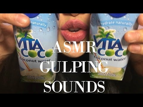 ASMR LOUD GULPING SOUNDS (Drinking Coconut Water)  Light Whispers | SAS-ASMR
