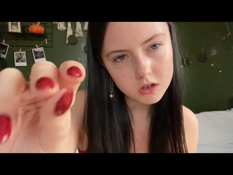 ASMR pov nice girl plucks cobwebs off your face 🕸️ (clicks whispers, face touching)