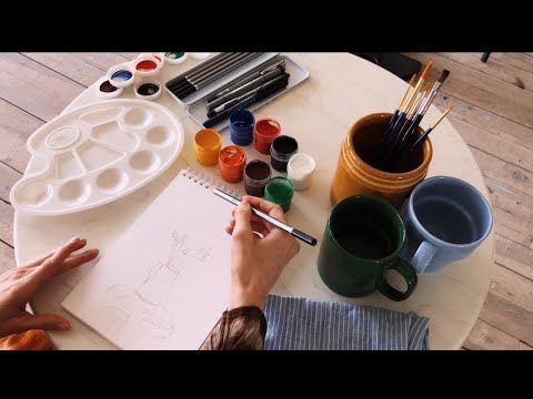 ASMR drawing & painting spring flowers 🎨 relaxing art creation 🌼 soft whispers 🎨