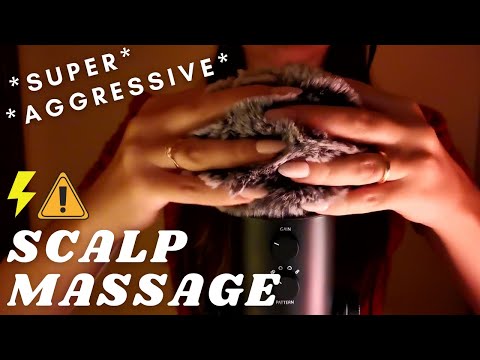 ASMR - FAST and AGGRESSIVE SCALP SCRATCHING MASSAGE | FLUFFY Mic Cover | INTENSE Sounds