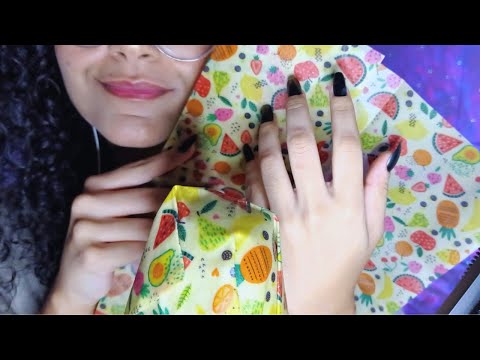 ASMR BEESWAX WRAP TRIGGERS l COCONUT l CHOCOLATE l Tapping no papel de abelha, coco e chocolate