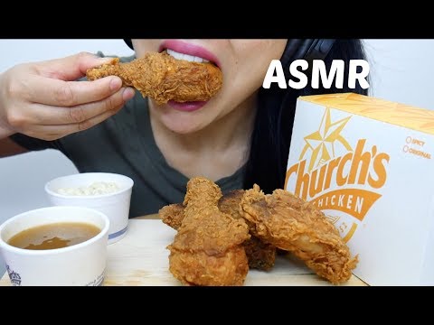 ASMR Church's Spicy Fried Chicken + Gravy (CRUNCHY EATING SOUNDS) NO TALKING | SAS-ASMR