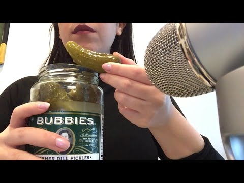 ASMR eating pickles. Crunchy sounds. No talking