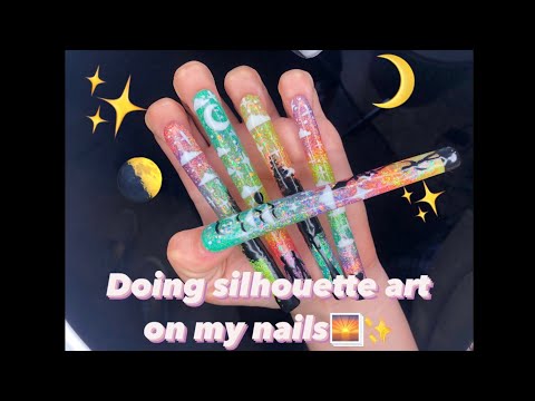 DOING SILHOUETTE NAIL ART💖||NAIL ADDICT REVIEW ￼