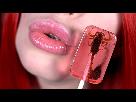 ASMR ❤️ Licking Scorpion Lollipop 🦂🍭💦 4k