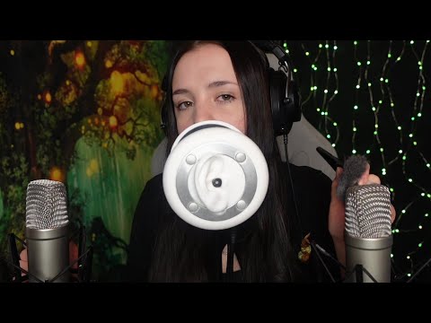 ASMR - Trigger combo: Ear licking and brushing sounds