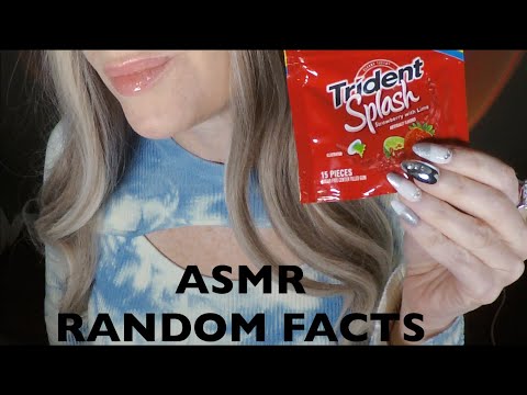 ASMR Gum Chewing Random Facts | Water Drinking | Whispered Ramble