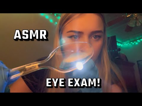 ASMR slightly unprofessional Eye Exam!￼ (light triggers, instructions, up close)