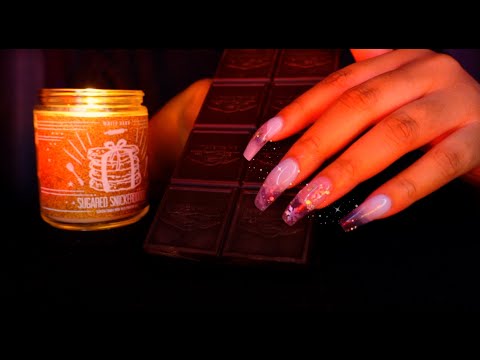 ASMR - Textured Chocolate Tapping + Scratching 🍫✨♡ (So Satisfying✨🤤)
