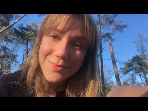 ASMR IN THE WOODS (nature trigger sounds & soft speaking)