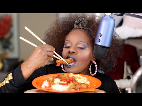 ASMR Home Made General Tso Chicken Eating Sounds