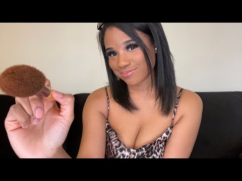 Asmr ~Doing your makeup [W/light gum chewing] [Roleplay]