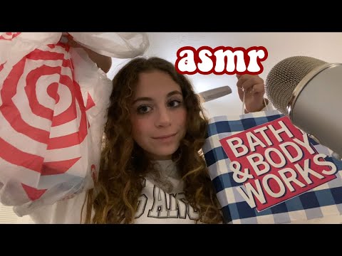 ASMR target and bath and bodywork’s haul (short nail tapping)