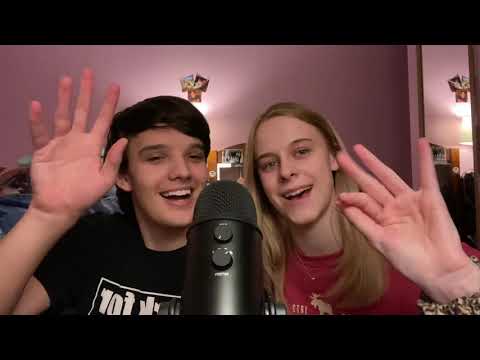 TRYING ASMR WITH BOYFRIEND (tapping, slime, liquid sounds, mouth sounds, etc)