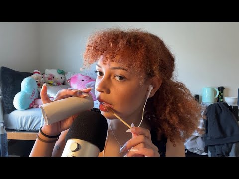 ASMR pure mouth sounds (spoolie nibbling, straw triggers, inaudible whispers, & more!)