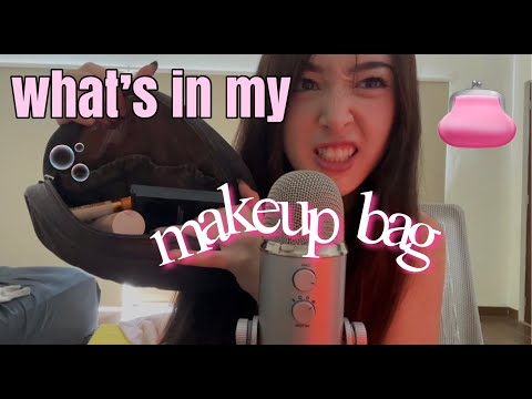ASMR - what's in my makeup bag 🪞🫧🎀 tapping, scratching, mic brushing