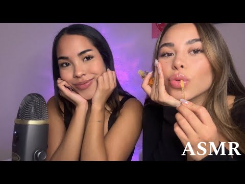 ASMR | Lipgloss Application / Mouth Sounds y Tapping 💅🏻w/ mi hermana