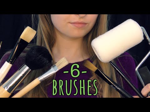 ASMR | Binaural Mic Brushing with 6 Different Paint Brushes