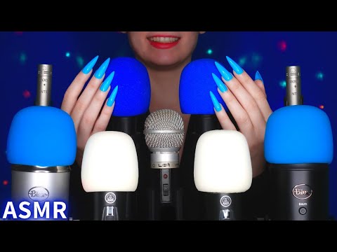 ASMR Mic Scratching - Brain Scratching with 9 DIFFERENT MICS🎤 Covers & Nails 💙 No Talking for Sleep