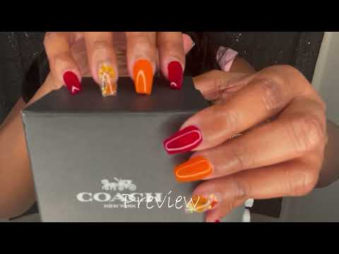 ASMR BOX SCRATCHING TAPPING AND RUBBING with MY CUTE FALL NAILS 💅🏿