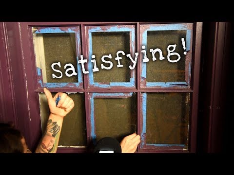 ASMR Slowly Peeling Painter's Tape Off an Old Window (Tapping & Scratching)