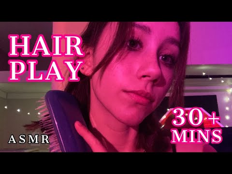 ASMR | 30+ minutes of hairplay & hair brushing +almost no talking (reupload)