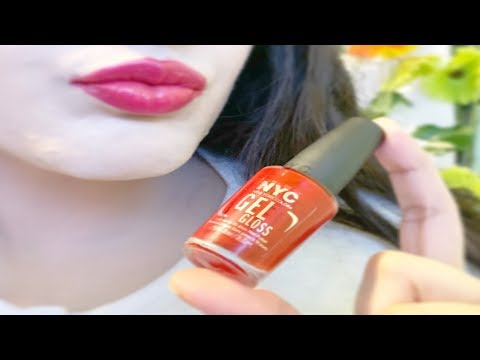 ASMR Kissing Sounds - Whispering & Painting My Nails Red 💅🏻💖