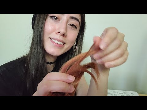 ASMR | Chatty Classmate Roleplay 🤐 (Whispered, Playing with Hair, Bag Rummaging)