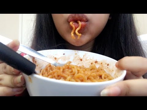 ASMR 2X Nuclear Fire Noodles Challenge (no talking) *almost died*