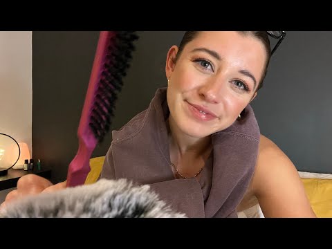 ASMR mommy caring for sick child | kisses, brushing your hair, face touching, ear cleaning 🧼