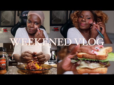 JUST FELT LIKE DOING MY MAKEUP | GETTING CAUGHT UP CHAT |  MAKING BURGER WITH STIR FRY