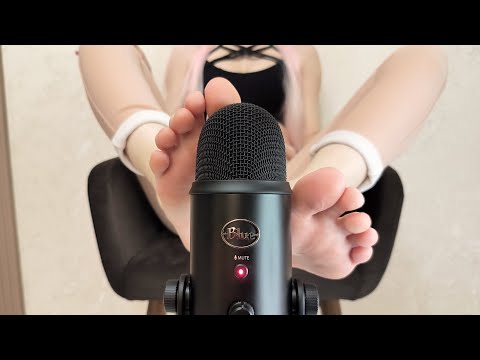 ASMR FEET TOUCHING TRIGGERS | Foot Mic Scratching & Mouth Sounds