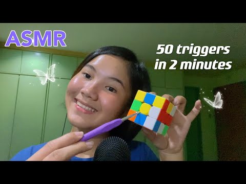 ASMR | 50 TRIGGERS IN 2 MINUTES [fast cut]