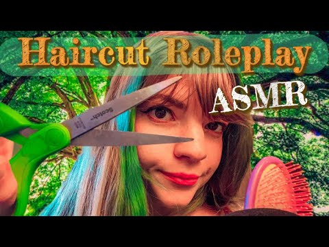 ASMR | Haircut Role Play (scissors, brushing, spray bottle, massage)