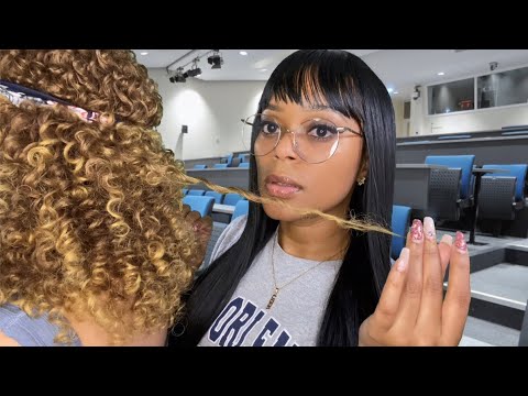 ASMR | 🚫 Girl With No Boundaries Plays With Your (Curly) Hair In Class + Back Tracing