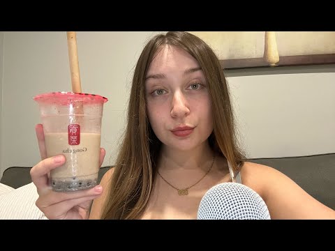 ASMR | Chill w/ Me While I Drink Bubble Tea (Boba, Whispering)🧋