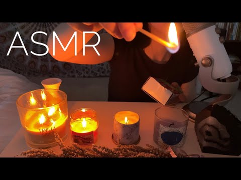 ASMR~Lighting Candles To Help You Relax and Fall Asleep (tapping, mouth sounds, crunching)