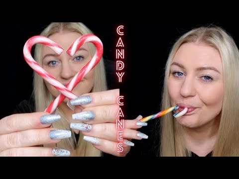 ASMR CANDY CANES LICKING AND EATING